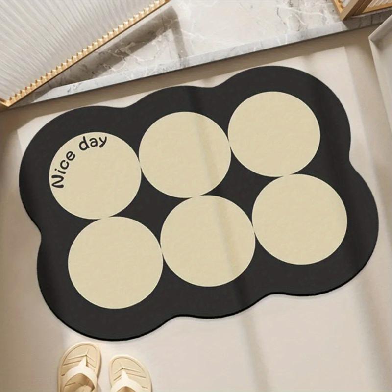 3pcs Geometric Bath Rug Diatom Mud Non-slip Mat for Bathroom Countertop