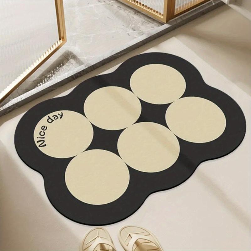 3pcs Geometric Bath Rug Diatom Mud Non-slip Mat for Bathroom Countertop