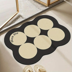 3pcs Geometric Bath Rug Diatom Mud Non-slip Mat for Bathroom Countertop