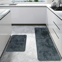 2pcs Plush Absorbent Bathroom Floor Mat Non slip Kitchen Mat Machine Washable