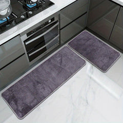 2pcs Plush Absorbent Bathroom Floor Mat Non slip Kitchen Mat Machine Washable