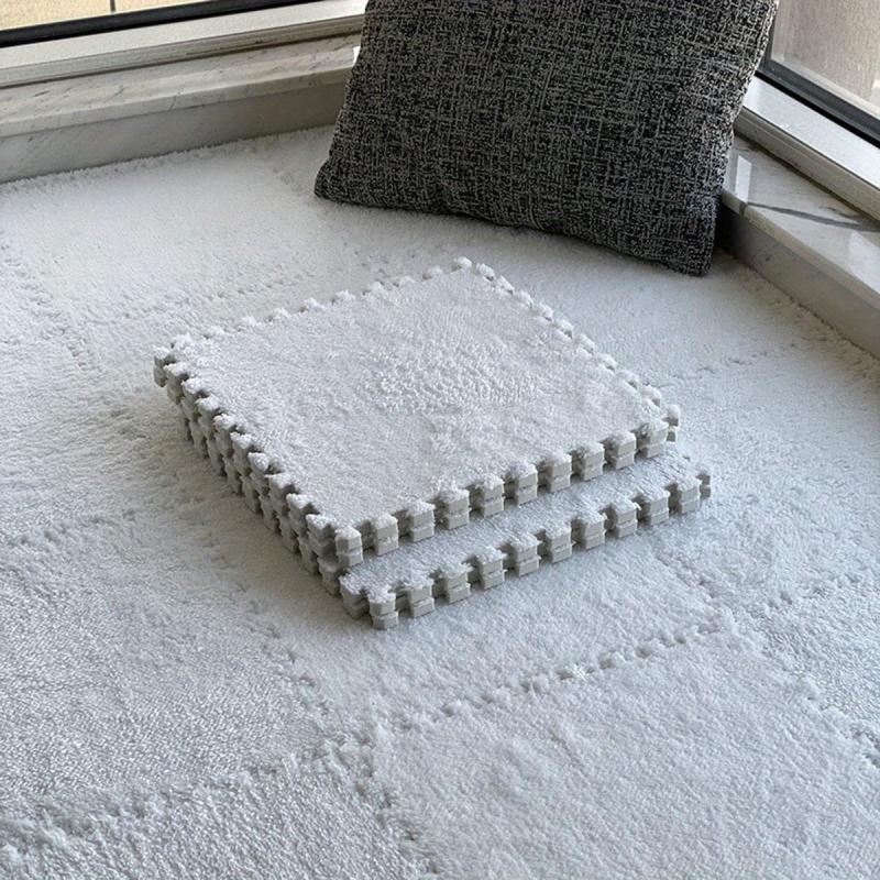 4pcs Thickened Interlocking Foam Mat Fluffy Square Foam Carpet Tiles