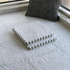 4pcs Thickened Interlocking Foam Mat Fluffy Square Foam Carpet Tiles
