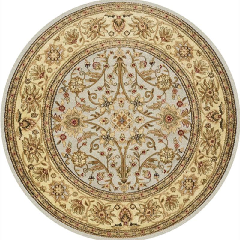 Round Vintage Carpet Boho Floral Non-slip Floor Mat Living Room R
