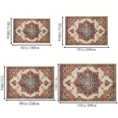 Boho Persian Rug Non Slip Washable Area Carpet Retro Style