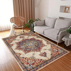 Boho Persian Rug Non Slip Washable Area Carpet Retro Style
