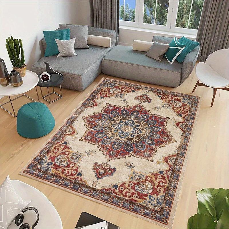 Boho Persian Rug Non Slip Washable Area Carpet Retro Style