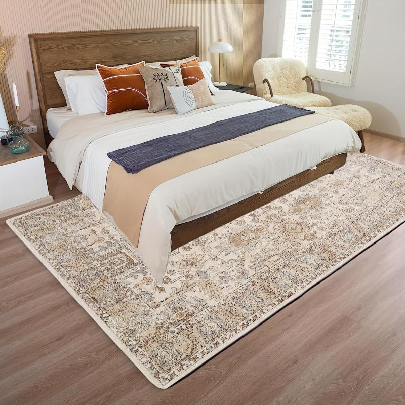 Persian Anti-fatigue Kitchen Rug Vintage Area Rug Soft Faux Sheepskin Mat