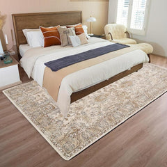Persian Anti-fatigue Kitchen Rug Vintage Area Rug Soft Faux Sheepskin Mat