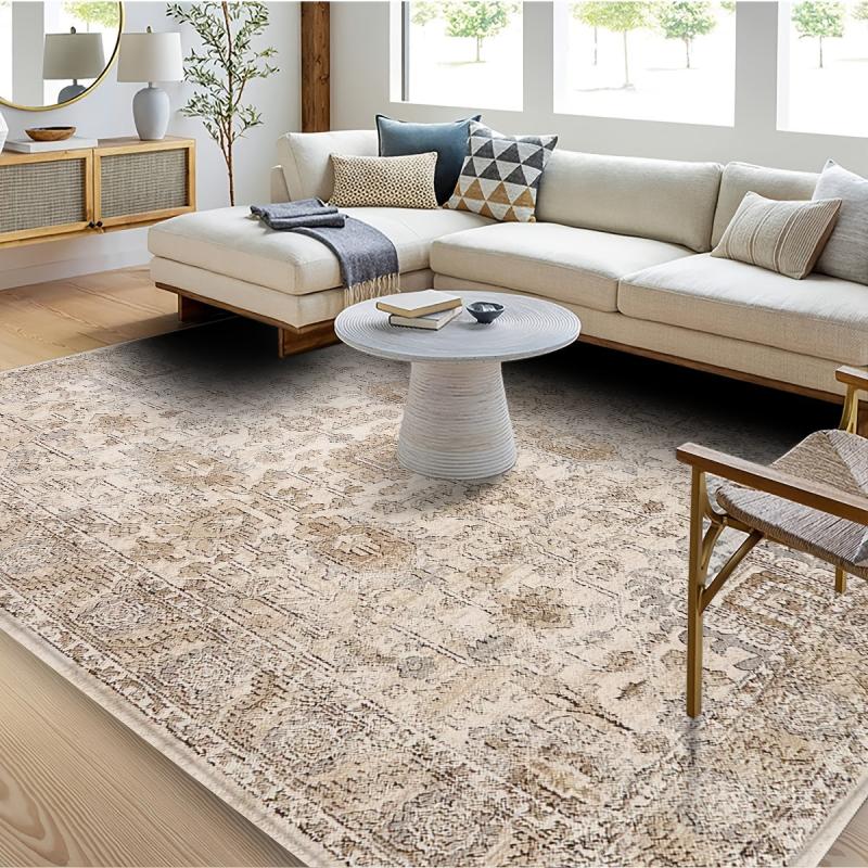 Persian Anti-fatigue Kitchen Rug Vintage Area Rug Soft Faux Sheepskin Mat