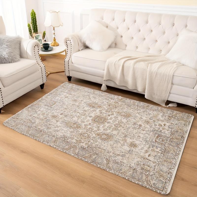 Persian Anti-fatigue Kitchen Rug Vintage Area Rug Soft Faux Sheepskin Mat