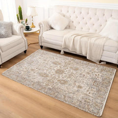 Persian Anti-fatigue Kitchen Rug Vintage Area Rug Soft Faux Sheepskin Mat