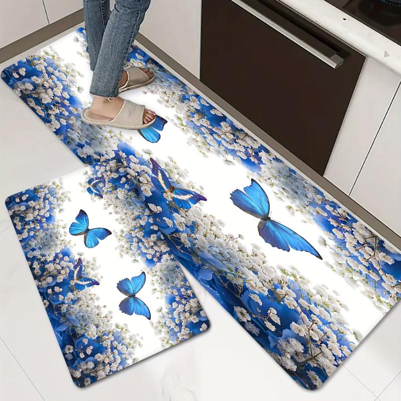 Anti Fatigue 3D Butterfly Kitchen Rug Non-slip Floor Mat