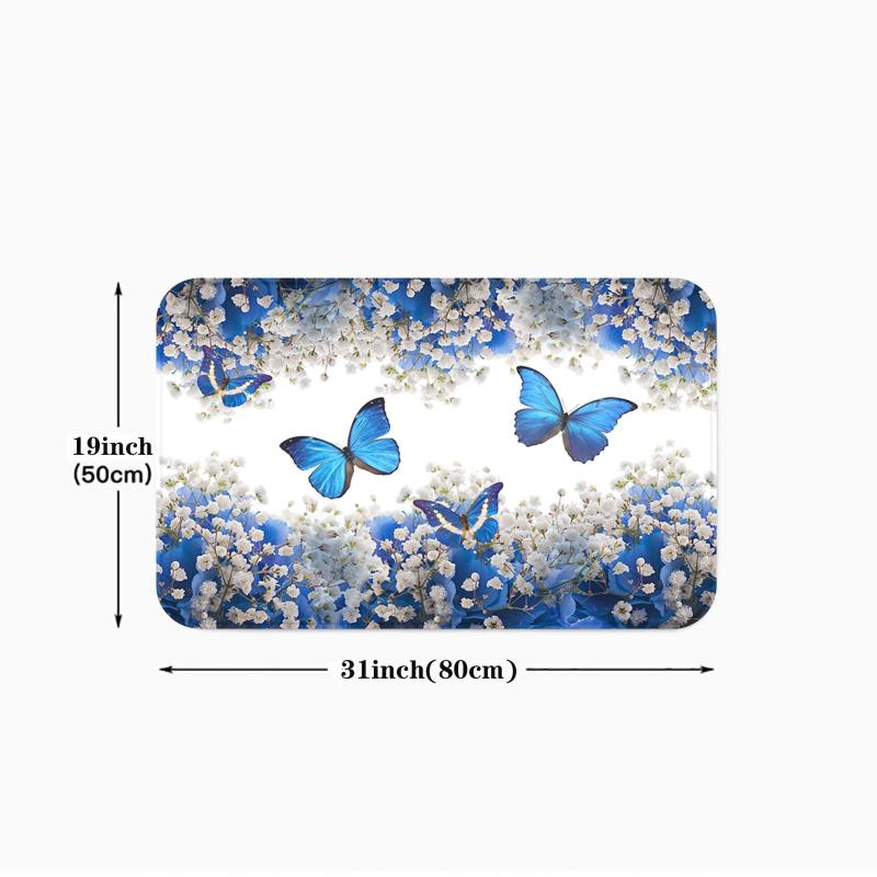 Anti Fatigue 3D Butterfly Kitchen Rug Non-slip Floor Mat
