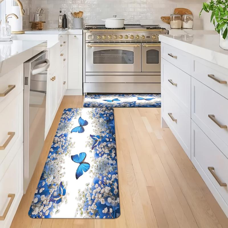 Anti Fatigue 3D Butterfly Kitchen Rug Non-slip Floor Mat