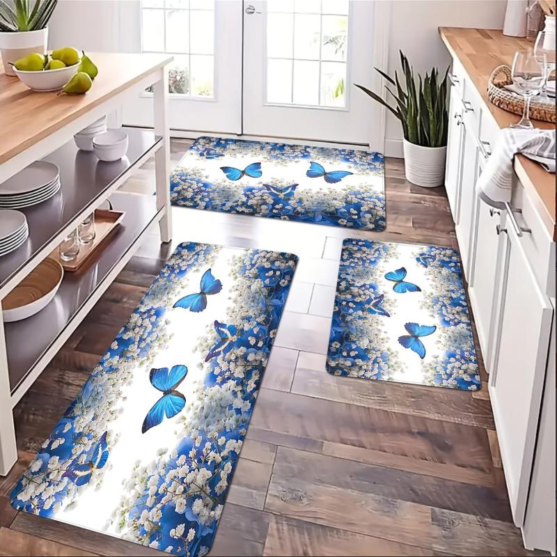 Anti Fatigue 3D Butterfly Kitchen Rug Non-slip Floor Mat