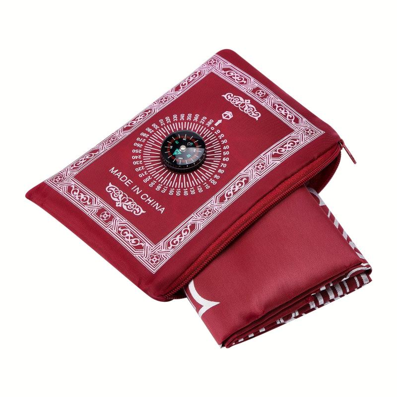 1pc Muslim Prayer Mat Portable Outdoor Home Camping Compass Carpet