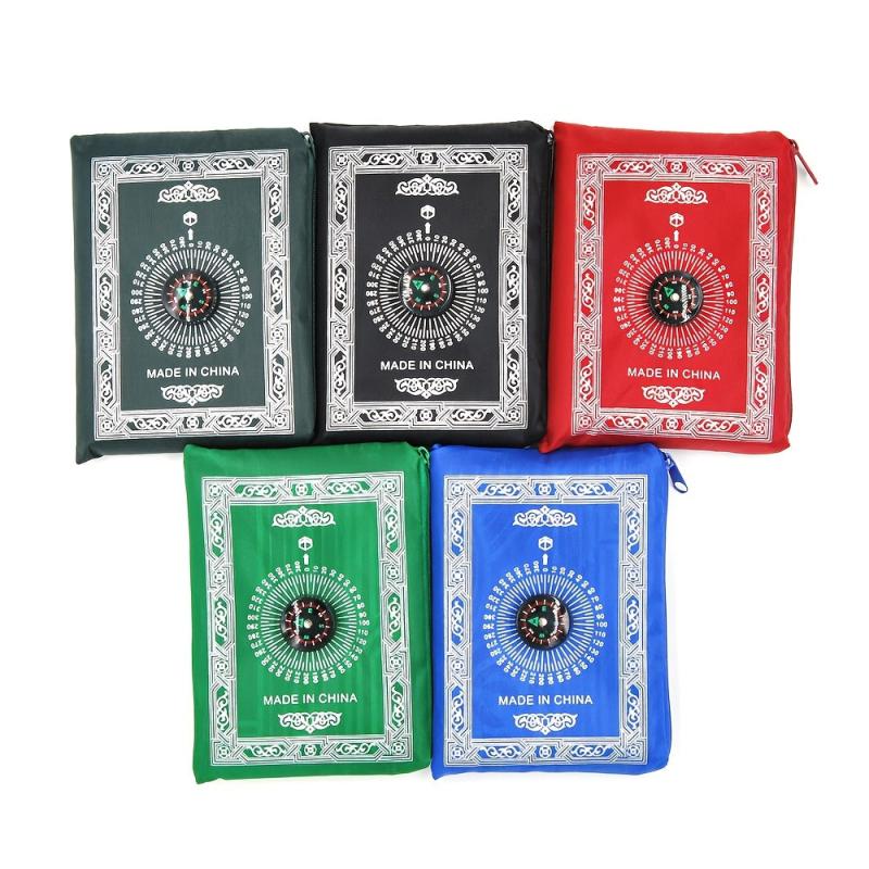 1pc Muslim Prayer Mat Portable Outdoor Home Camping Compass Carpet