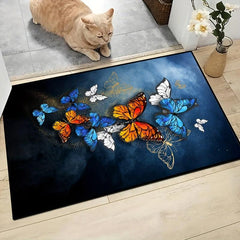 Colorful Butterfly Doormat Non slip Entrance Mat