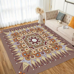 Vintage Brown Faux Cashmere Persian Rug Anti Slip Backing