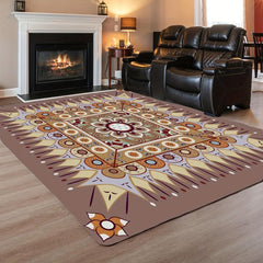 Vintage Brown Faux Cashmere Persian Rug Anti Slip Backing