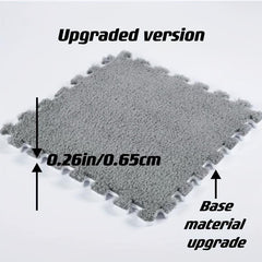 12pcs Interlocking Fluffy Puzzle Flooring Tiles Soft Climbing Area Rugs