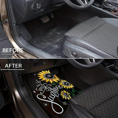 4pcs Sunflower Bouquet Car Floor Mat All-weather Car Mat