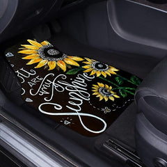 4pcs Sunflower Bouquet Car Floor Mat All-weather Car Mat