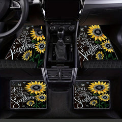 4pcs Sunflower Bouquet Car Floor Mat All-weather Car Mat