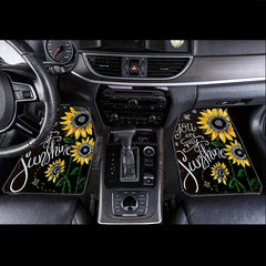 4pcs Sunflower Bouquet Car Floor Mat All-weather Car Mat
