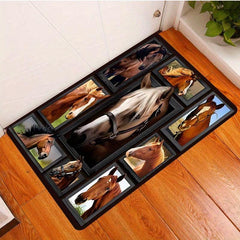 3D Puzzle Animal Horse Printed Area Carpet Non Slip Floor Mat