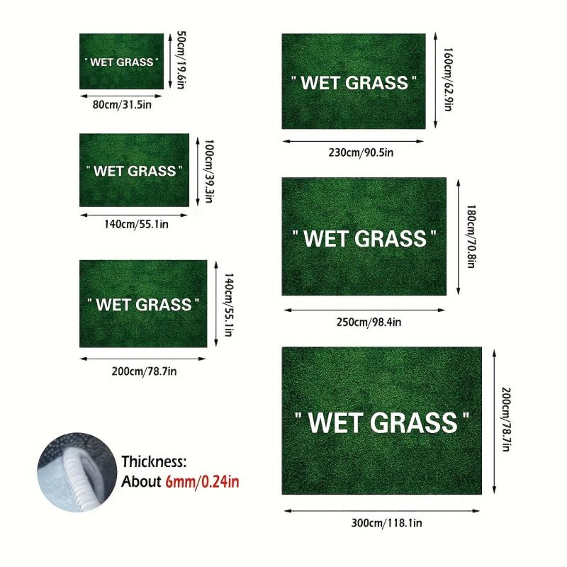 WET GRASS Kitchen Rug Polyester Carpet for Living Room Comfort Mats