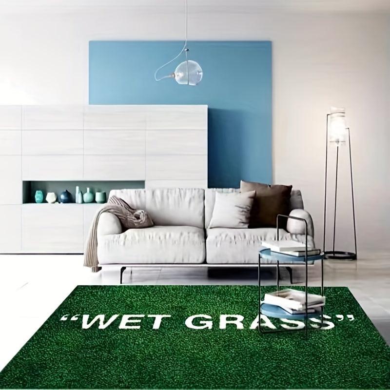 WET GRASS Kitchen Rug Polyester Carpet for Living Room Comfort Mats