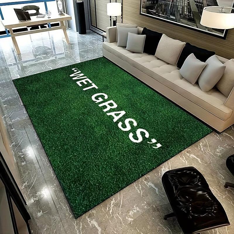 WET GRASS Kitchen Rug Polyester Carpet for Living Room Comfort Mats