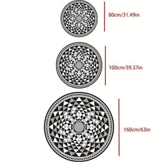 Vintage Distressed Boho Round Rug Soft Circle Carpet Living Bedroom Non Slip