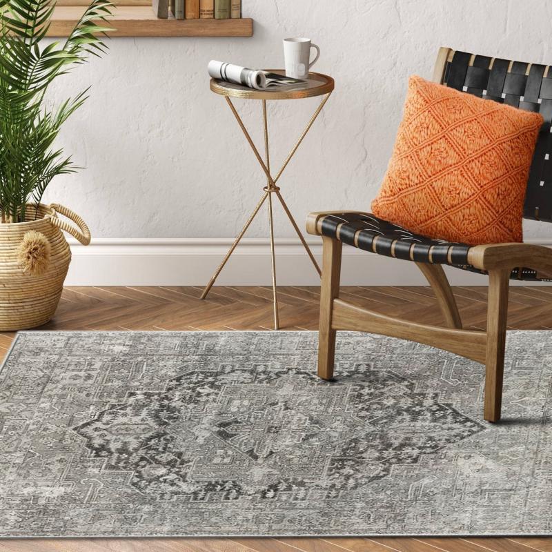 Geometric Doormat for Bohemian Living Room Non Slip Backing