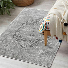 Geometric Doormat for Bohemian Living Room Non Slip Backing