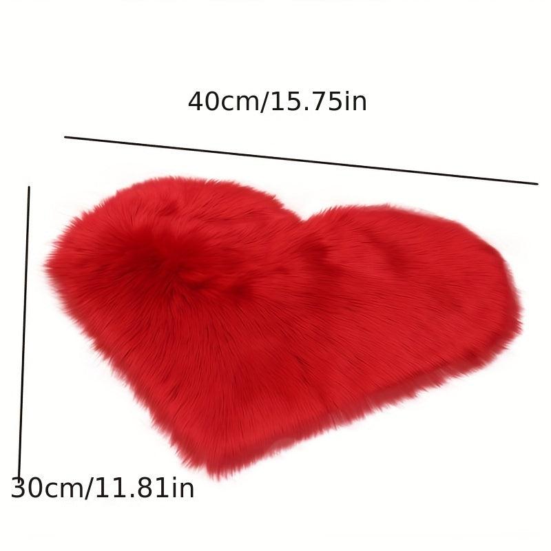 Soft Fluffy Heart Faux Fur Rug 40x30cm Non Slip, Ideal Gift for Girls