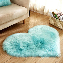 Soft Fluffy Heart Faux Fur Rug 40x30cm Non Slip, Ideal Gift for Girls
