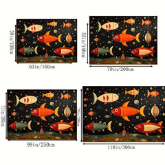 Colorful Cartoon Fish Kids Rug Washable Non Slip Play Mat