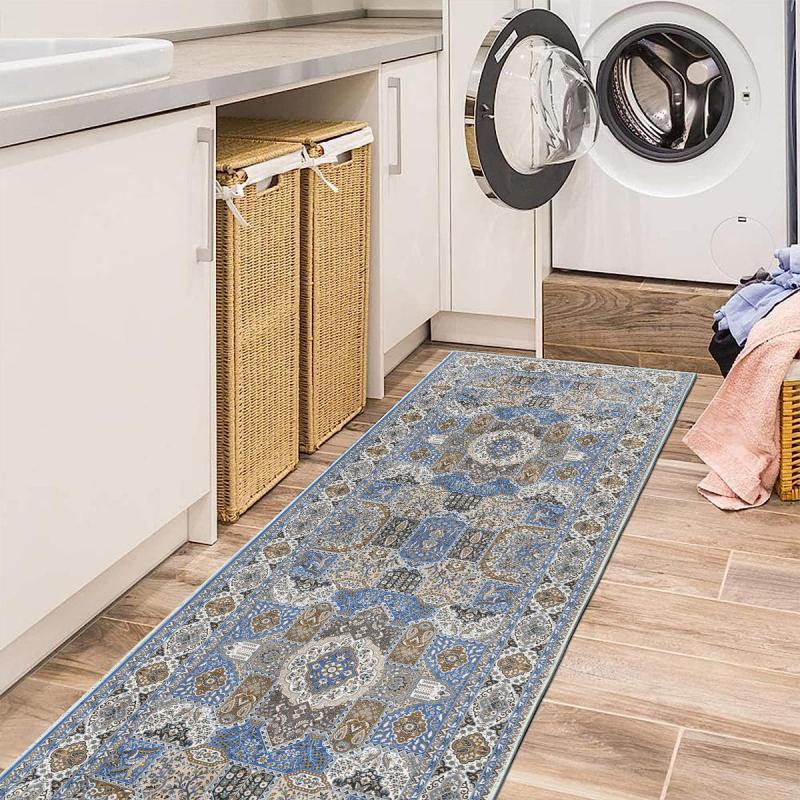 Boho Hallway Runner Soft Kitchen Rug Non Slip Bathroom Washable