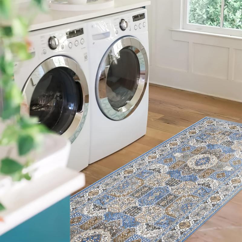 Boho Hallway Runner Soft Kitchen Rug Non Slip Bathroom Washable