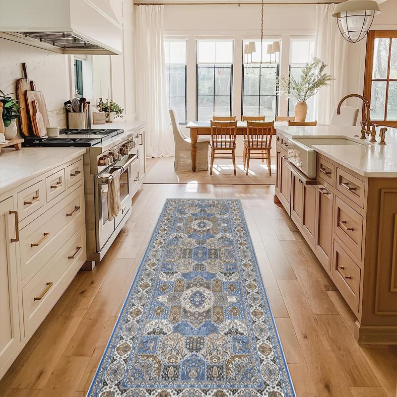 Boho Hallway Runner Soft Kitchen Rug Non Slip Bathroom Washable
