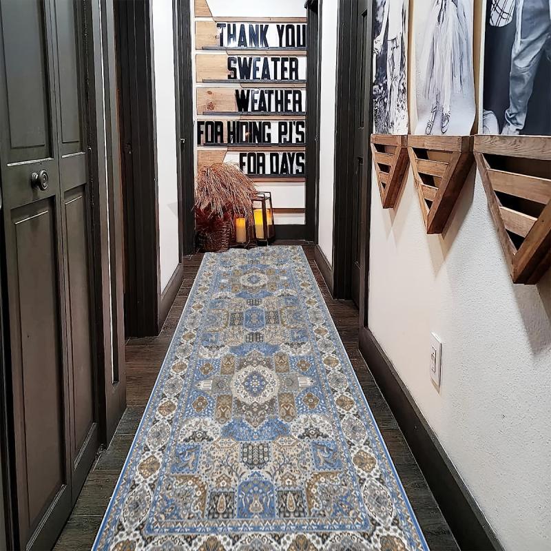 Boho Hallway Runner Soft Kitchen Rug Non Slip Bathroom Washable