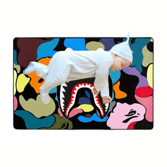 Large Camouflage Shark Face Rug 24x36 In
