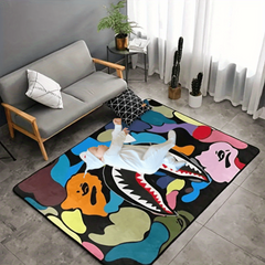Large Camouflage Shark Face Rug 24x36 In