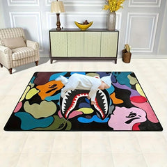 Large Camouflage Shark Face Rug 24x36 In
