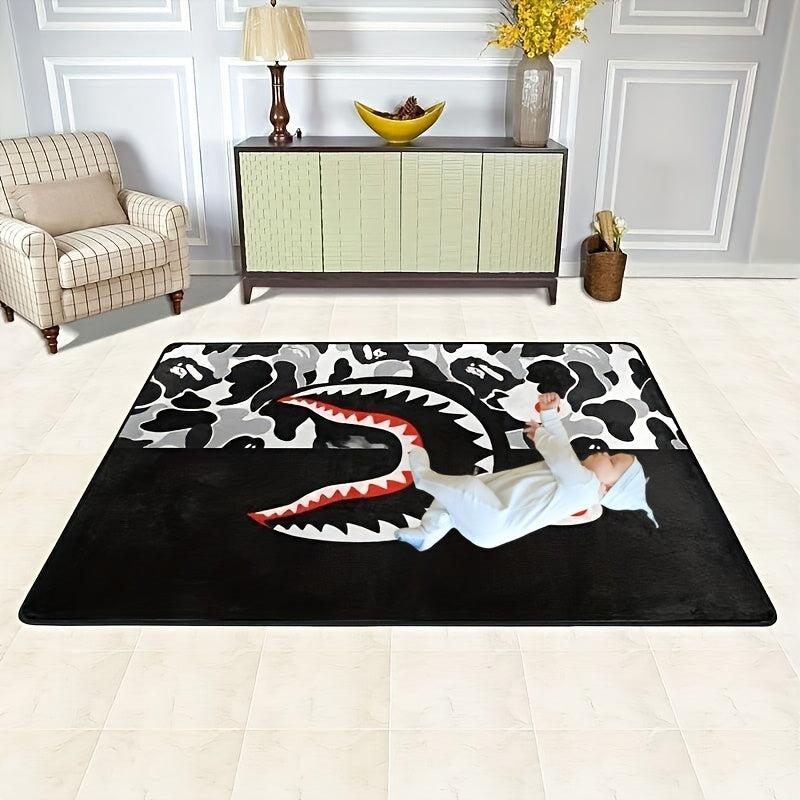 Large Camouflage Shark Face Rug 24x36 In