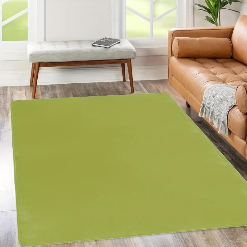 Pure Green Carpet for Home Living Room Bedroom Decorative Floor Mat
