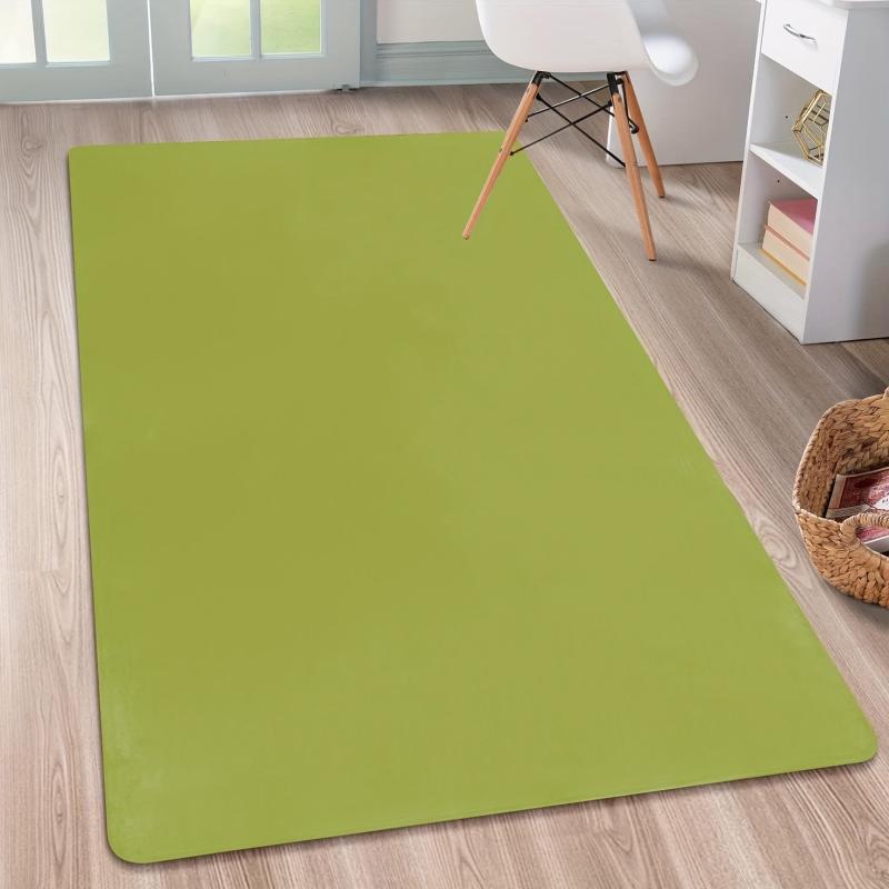 Pure Green Carpet for Home Living Room Bedroom Decorative Floor Mat